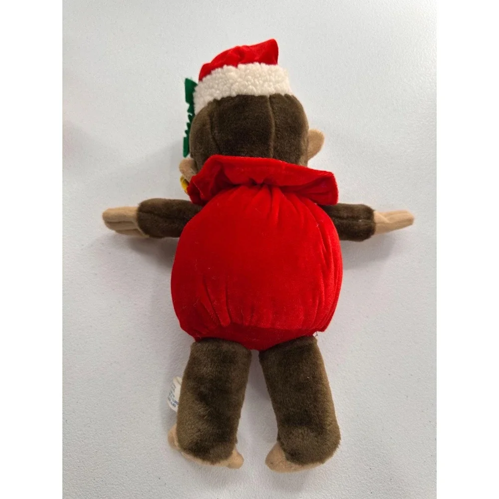 Vintage Curious George Christmas Holiday Plush Monkey Santa Toy‎ Network Stuffed